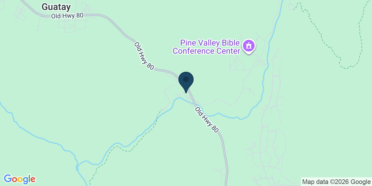 Map showing Pine Valley, San Diego County, CA