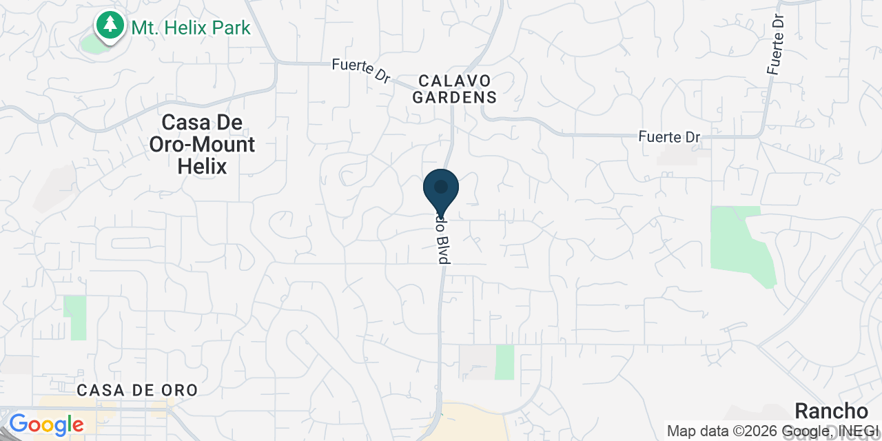 Map showing Casa de Oro-Mount Helix, San Diego County, CA