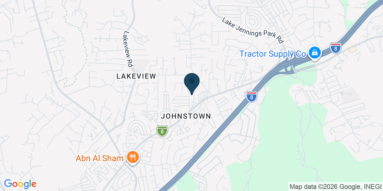 Map showing Lakeside, San Diego County, CA
