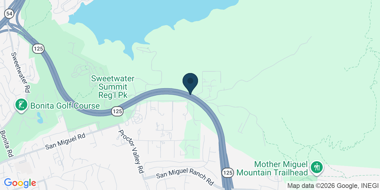 Map showing San Diego County, CA