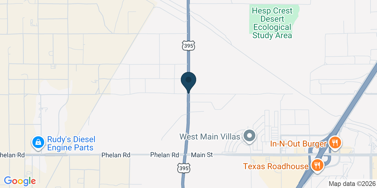 Map showing Hesperia, San Bernardino County, CA