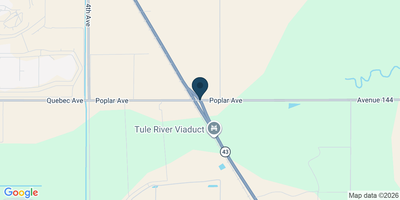 Map showing Tulare County, CA