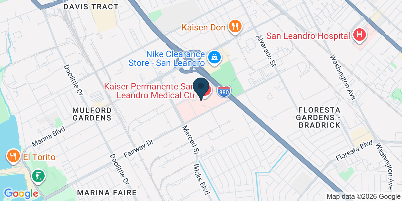 Map showing San Leandro, Alameda County, CA