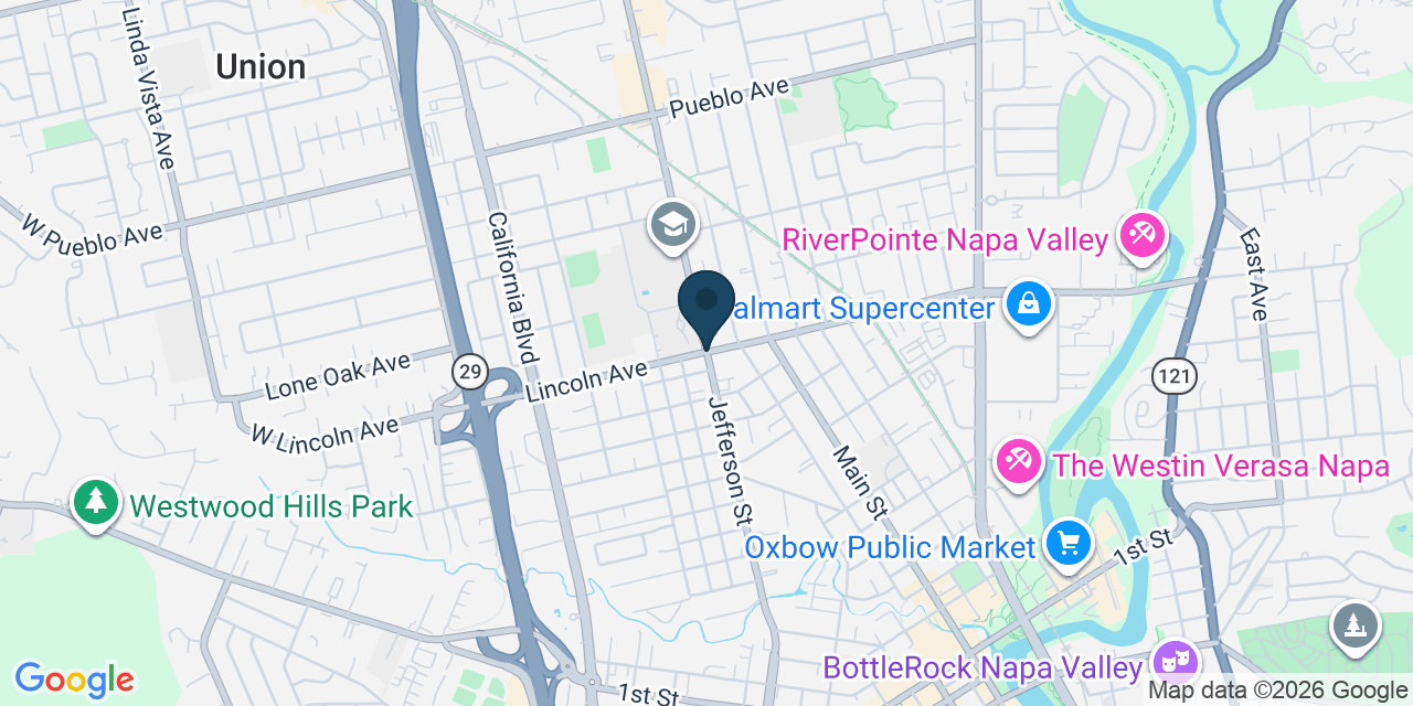 Map showing Napa, Napa County, CA