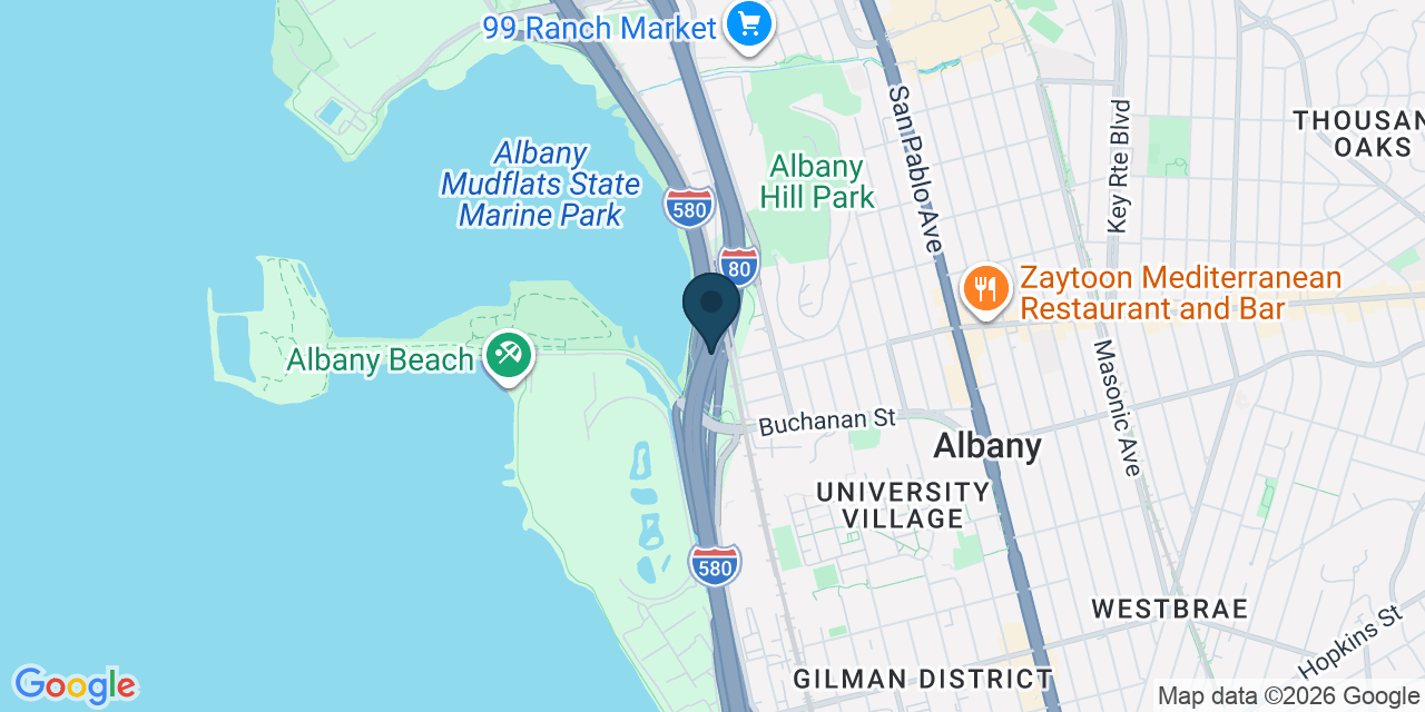 Map showing Albany, Alameda County, CA