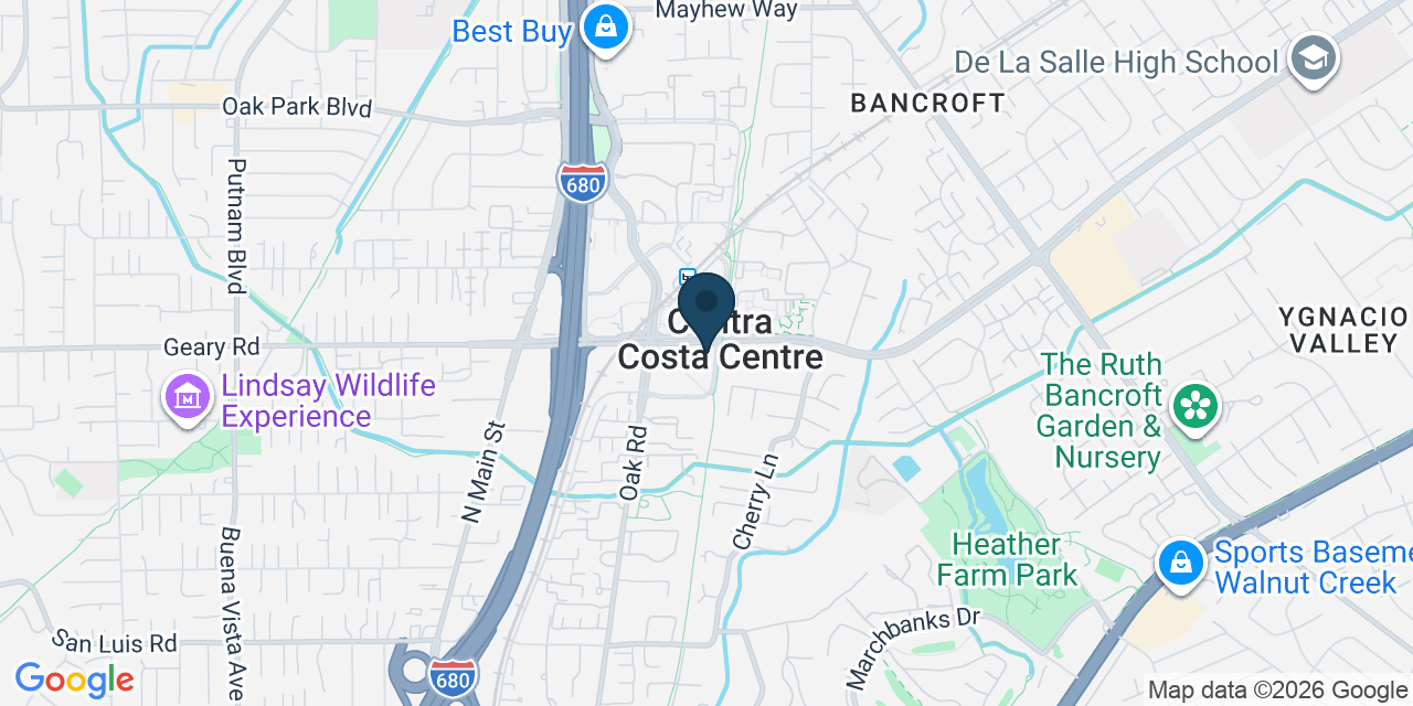 Map showing Walnut Creek, Contra Costa County, CA