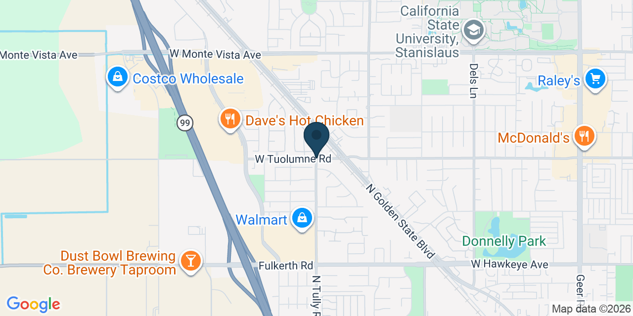 Map showing Stanislaus County, CA