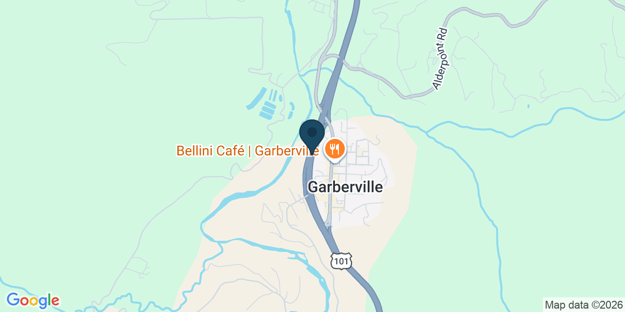 Map showing Garberville, Humboldt County, CA