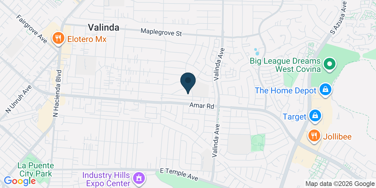 Map showing La Puente, Los Angeles County, CA