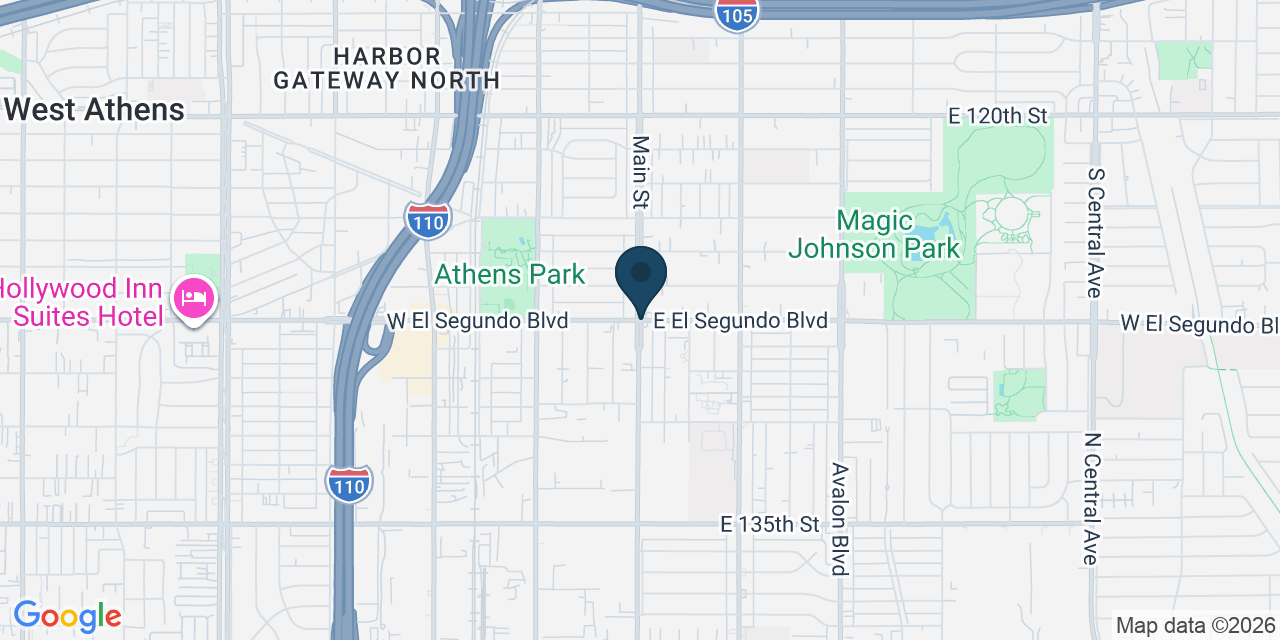 Map showing West Rancho Dominguez, Los Angeles County, CA