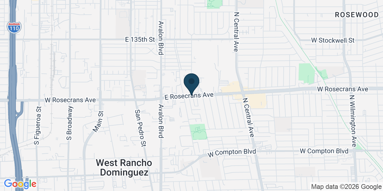 Map showing Compton, Los Angeles County, CA