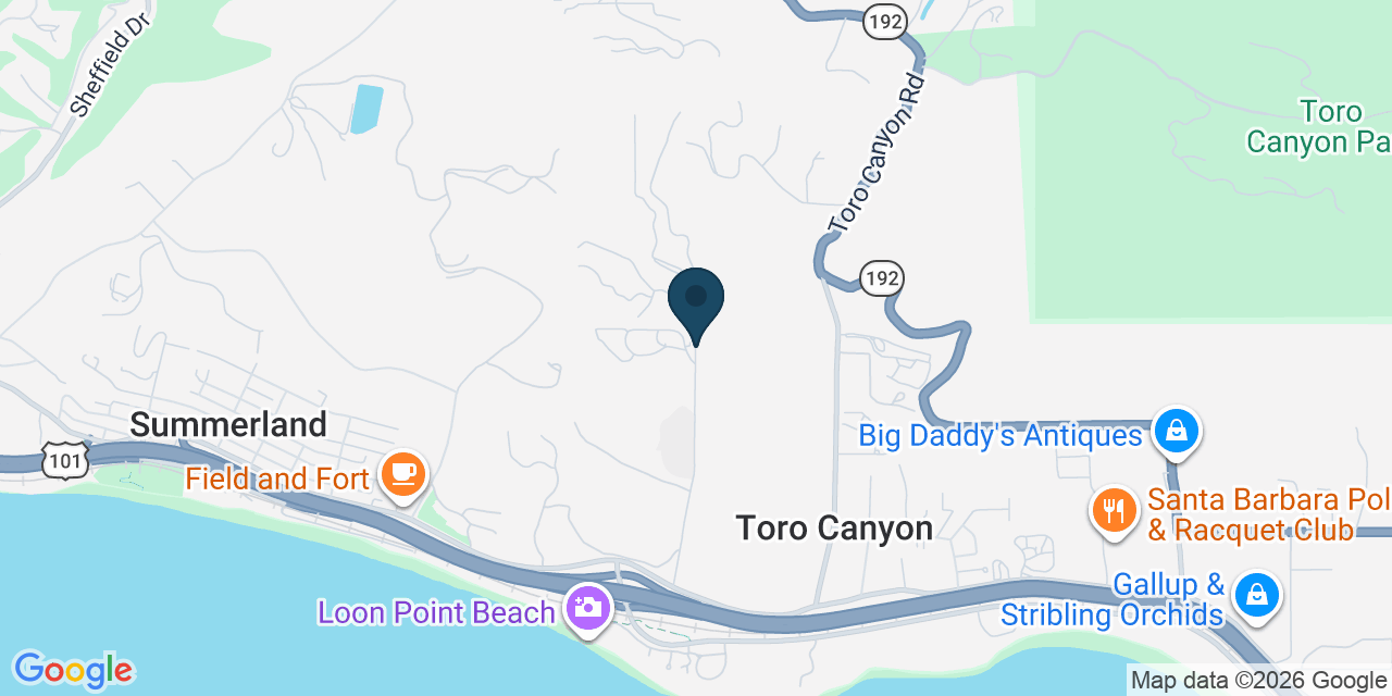 Map showing Santa Barbara County, CA
