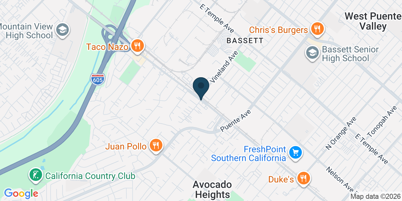 Map showing Los Angeles County, CA