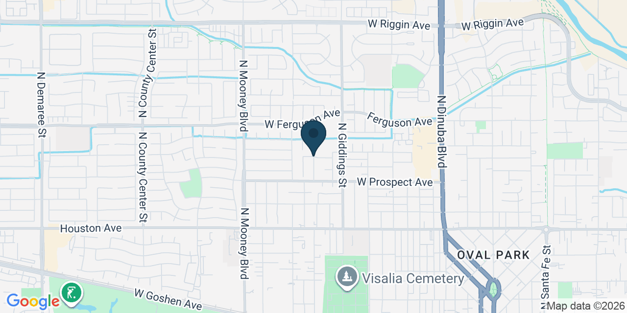 Map showing Visalia, Tulare County, CA