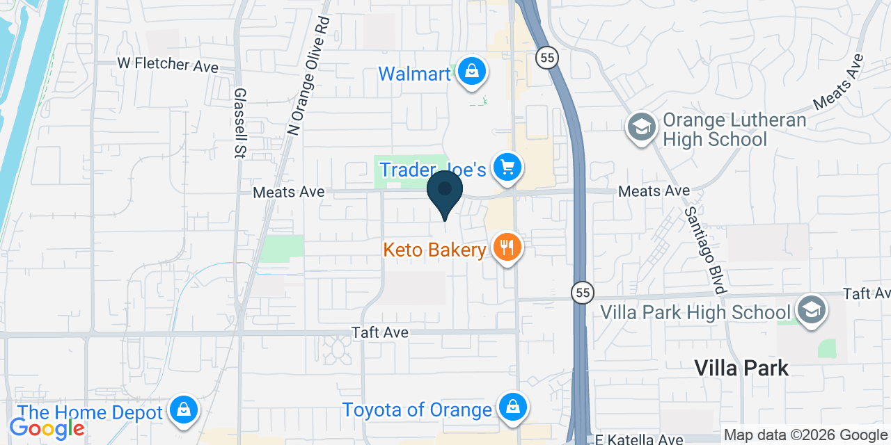 Map showing Orange, Orange County, CA