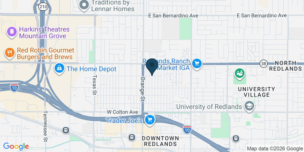Map showing Redlands, San Bernardino County, CA