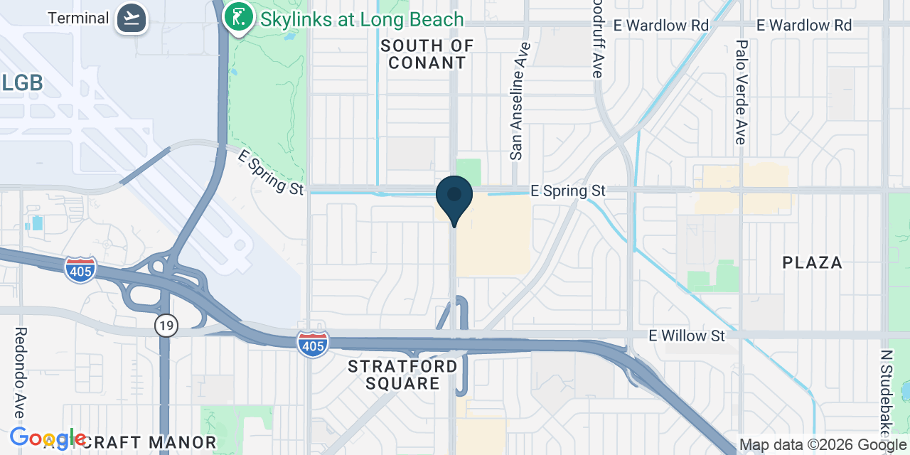 Map showing Long Beach, Los Angeles County, CA