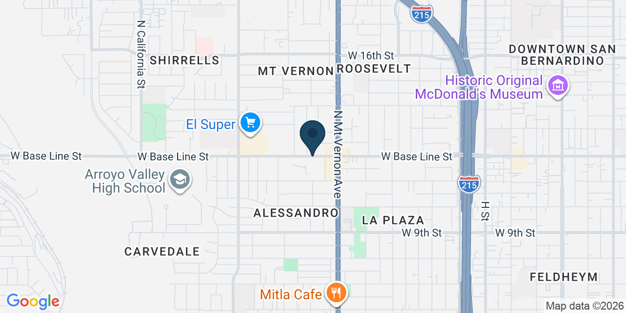 Map showing San Bernardino, San Bernardino County, CA