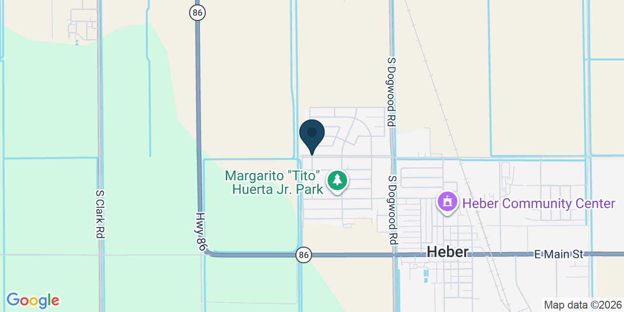 Map showing Heber, Imperial County, CA
