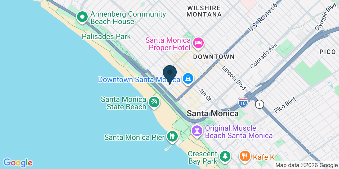 Map showing Santa Monica, Los Angeles County, CA