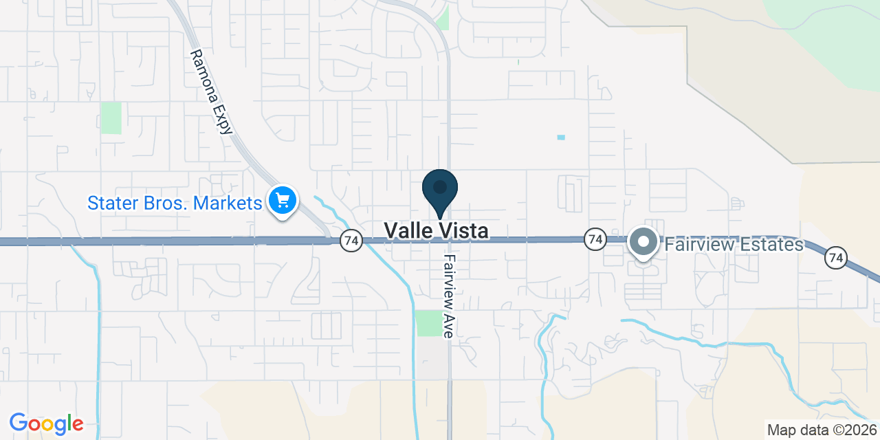 Map showing Valle Vista, Riverside County, CA