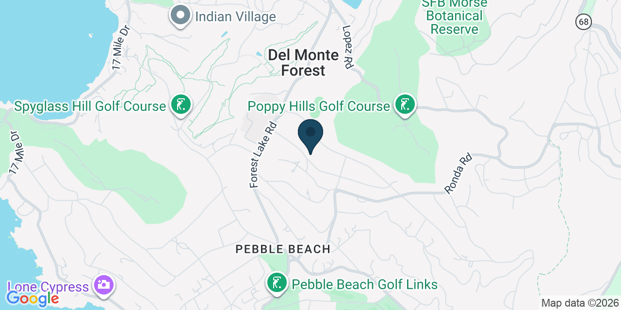 Map showing Del Monte Forest, Monterey County, CA