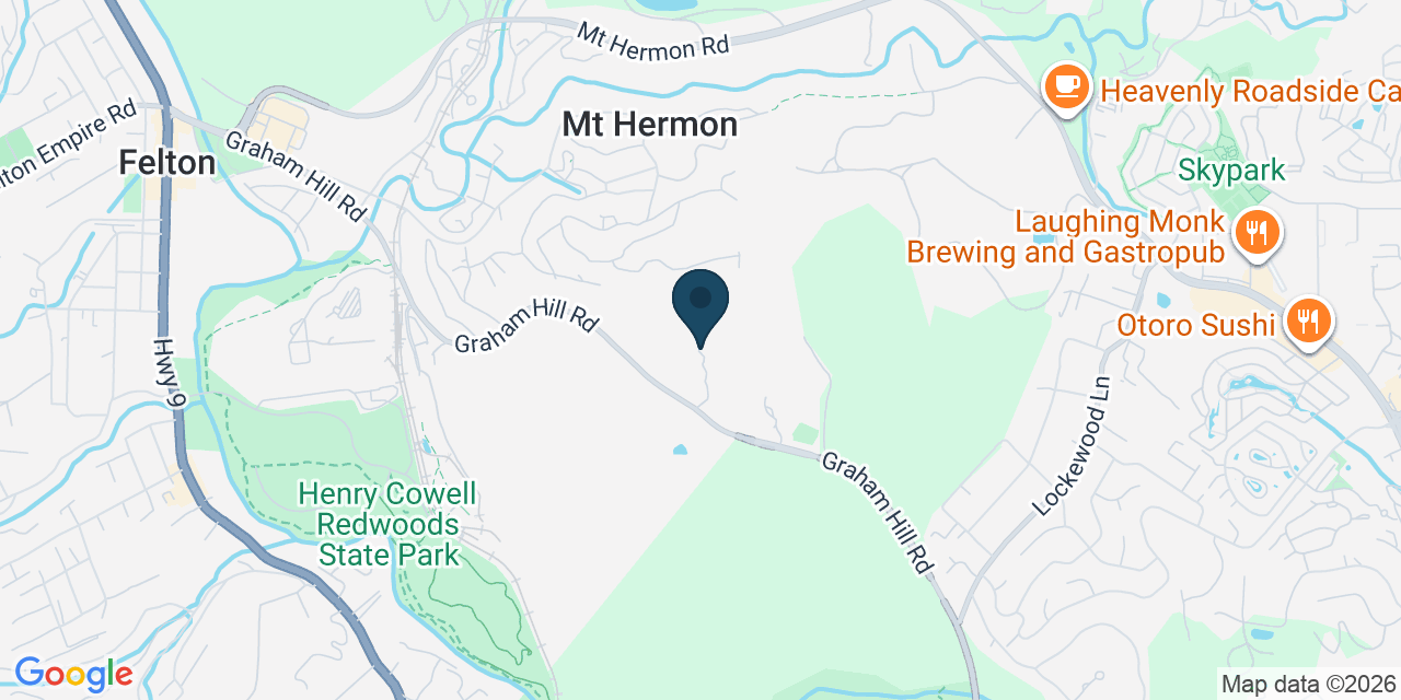 Map showing Felton, Santa Cruz County, CA