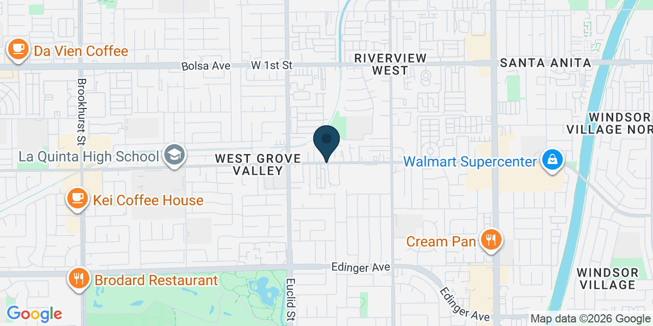 Map showing Orange County, CA