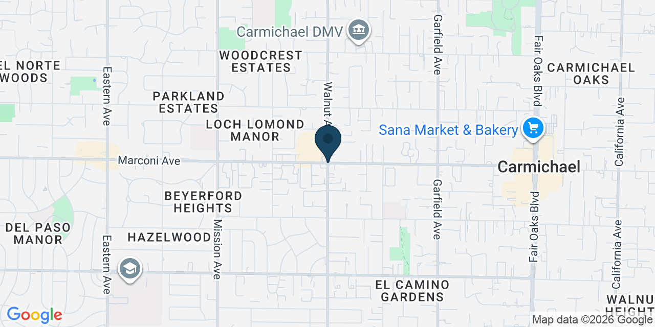 Map showing Carmichael, Sacramento County, CA