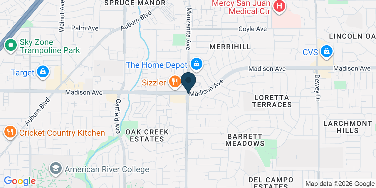 Map showing Carmichael, Sacramento County, CA