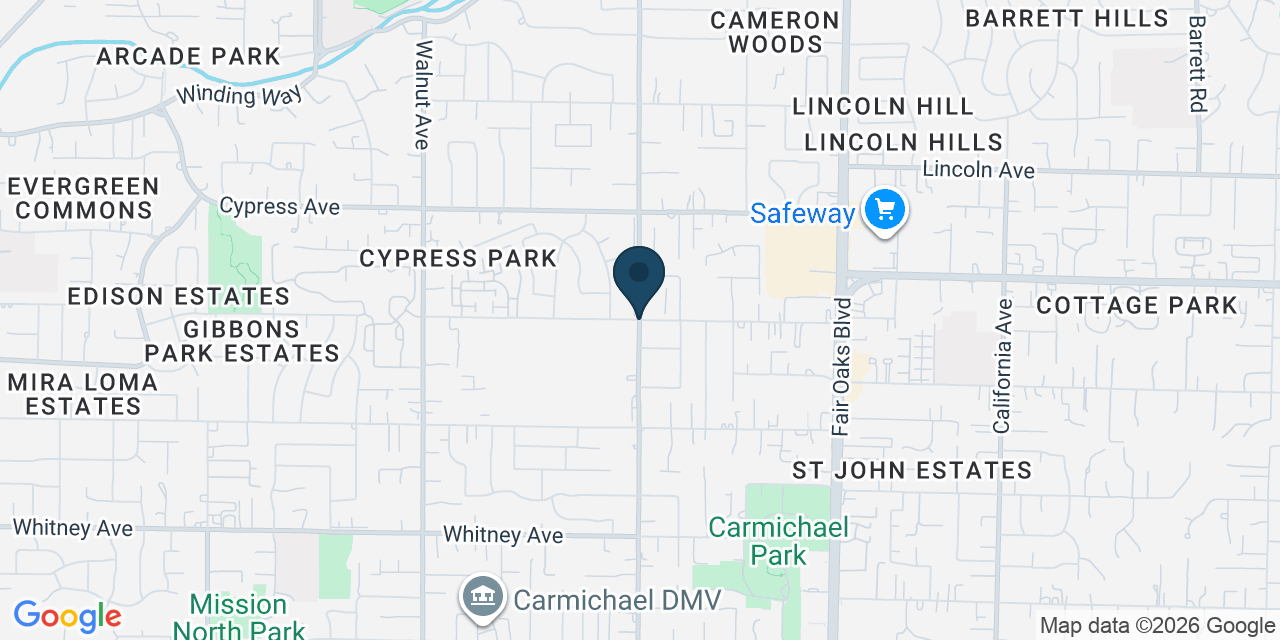 Map showing Carmichael, Sacramento County, CA