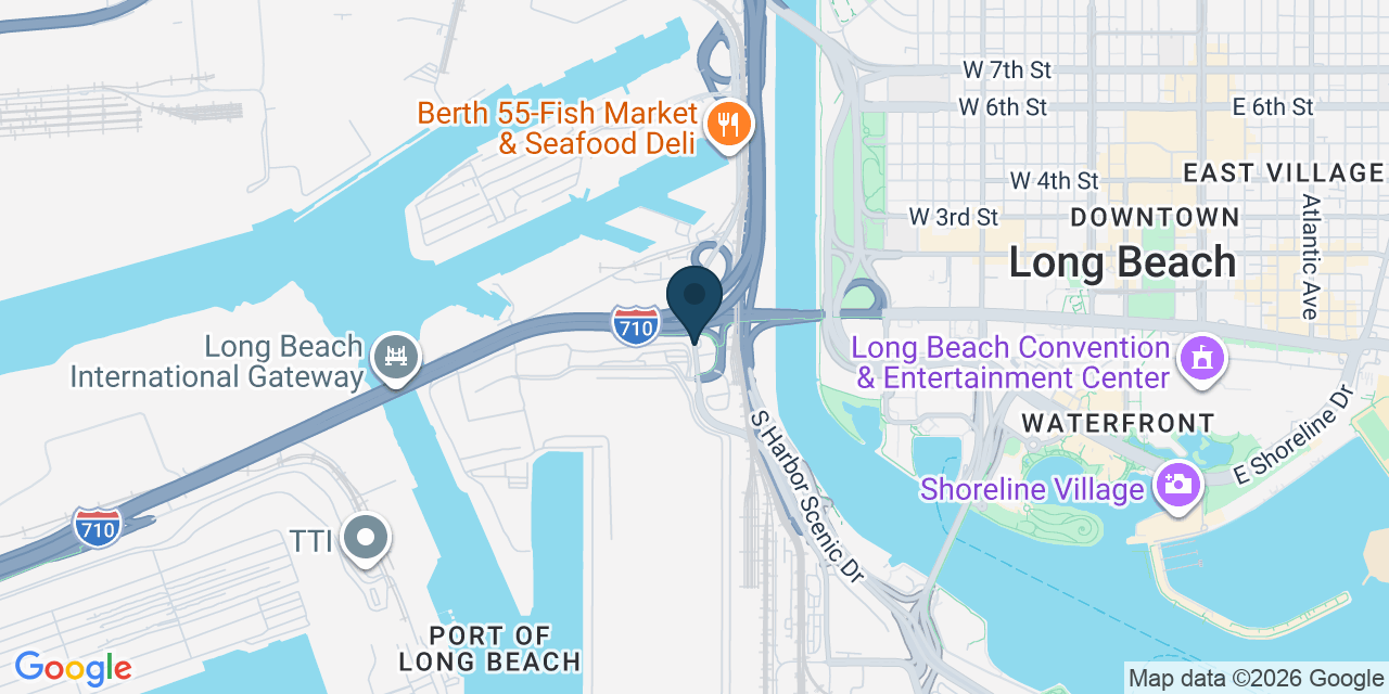 Map showing Long Beach, Los Angeles County, CA