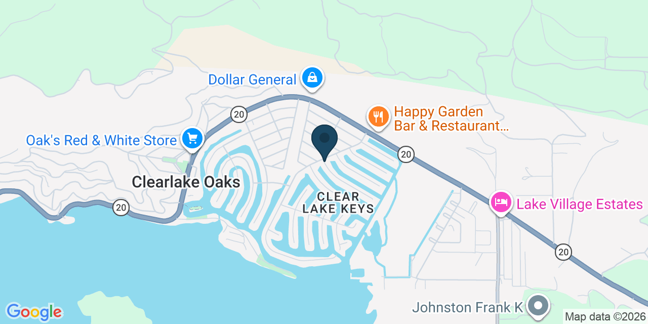 Map showing Clearlake Oaks, Lake County, CA