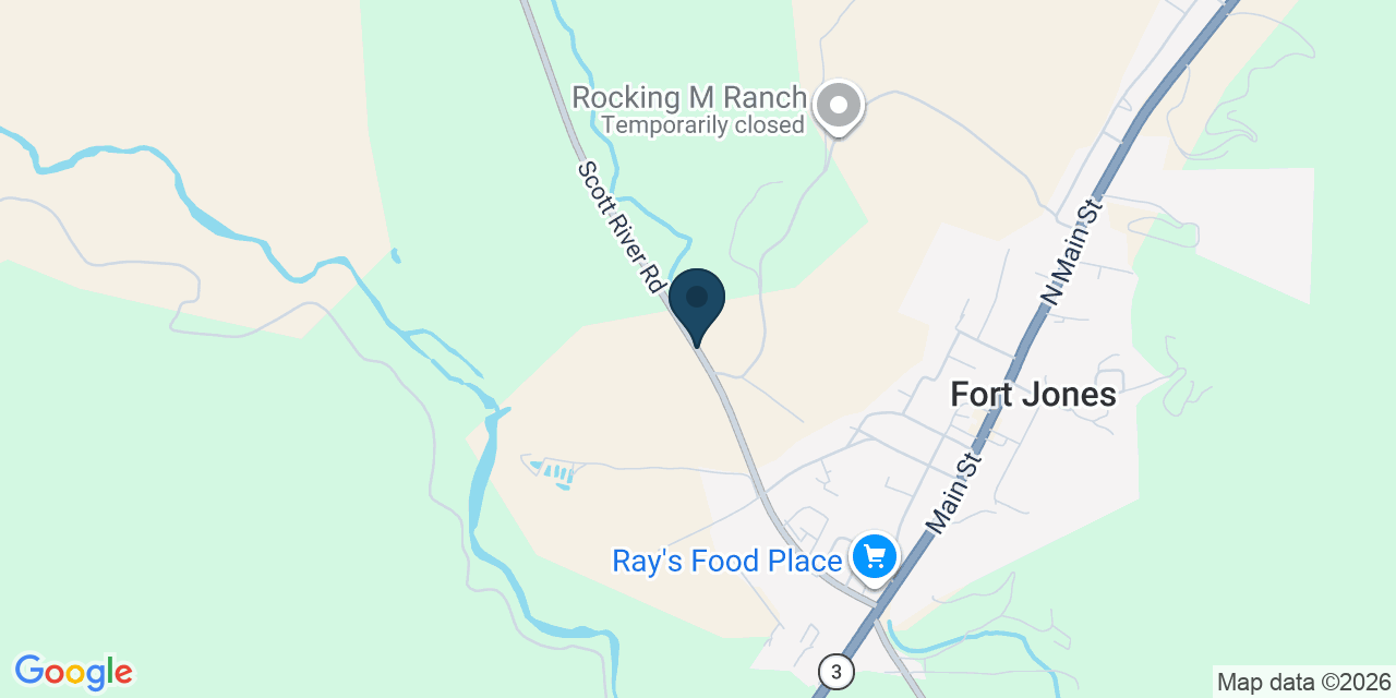 Map showing Fort Jones, Siskiyou County, CA