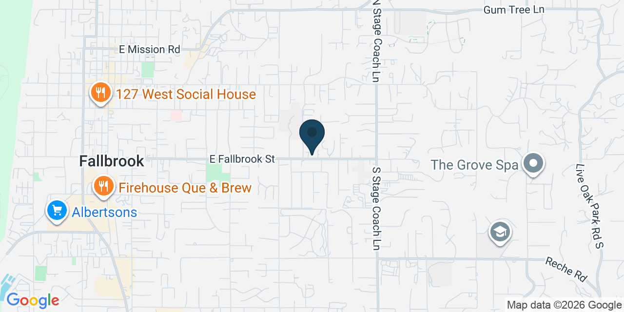 Map showing Fallbrook, San Diego County, CA