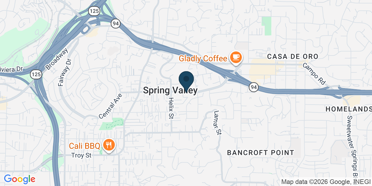 Map showing Spring Valley, San Diego County, CA