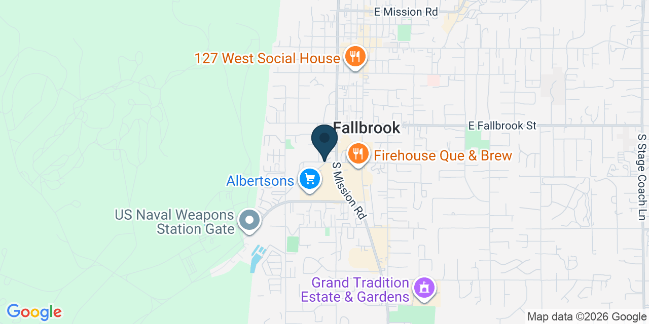 Map showing Fallbrook, San Diego County, CA
