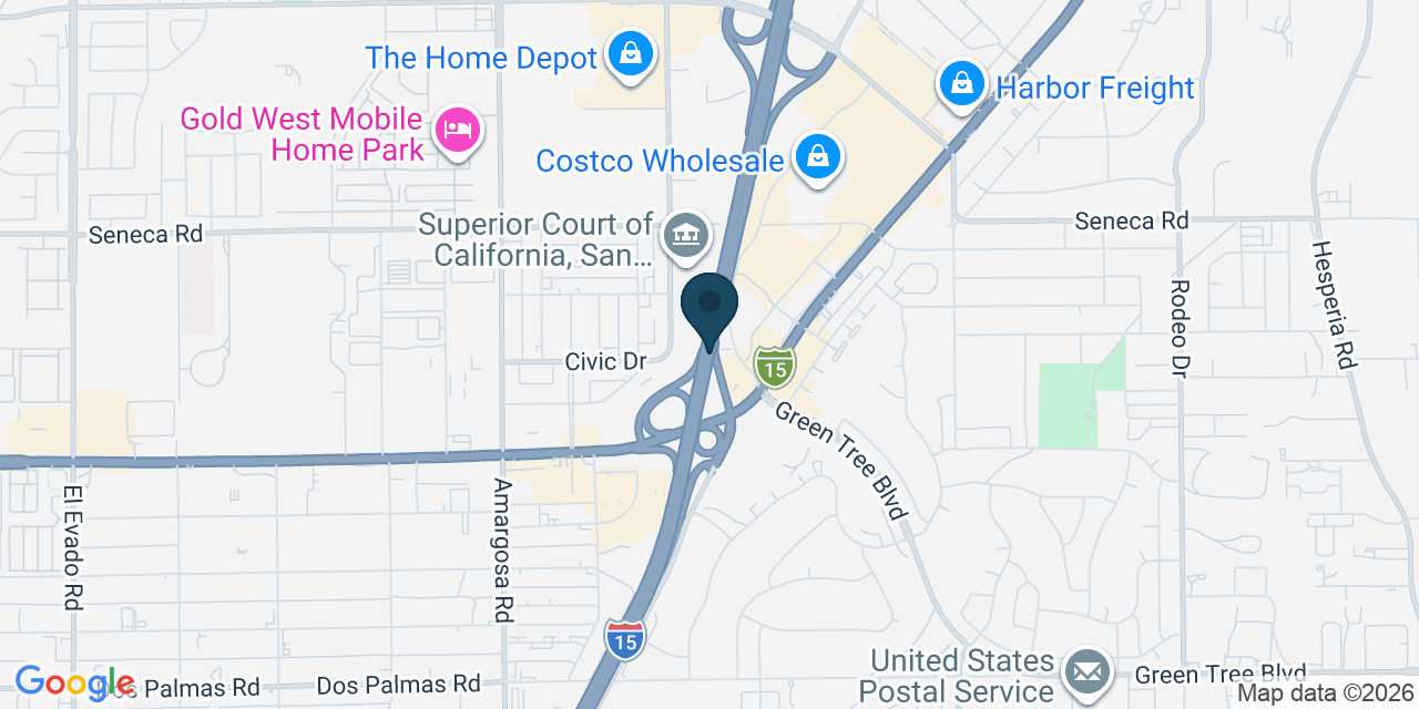 Map showing Victorville, San Bernardino County, CA