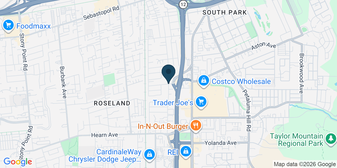Map showing Santa Rosa, Sonoma County, CA