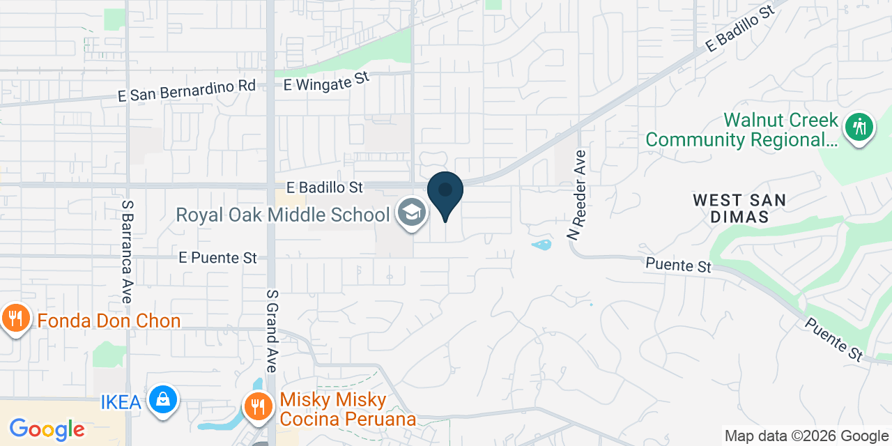 Map showing Covina, Los Angeles County, CA