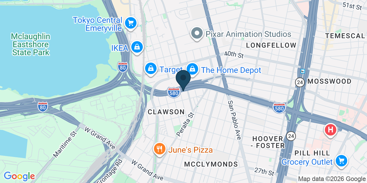 Map showing Oakland, Alameda County, CA