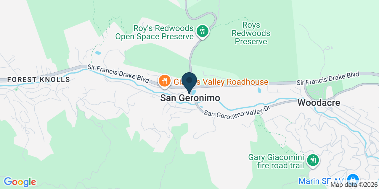 Map showing San Geronimo, Marin County, CA