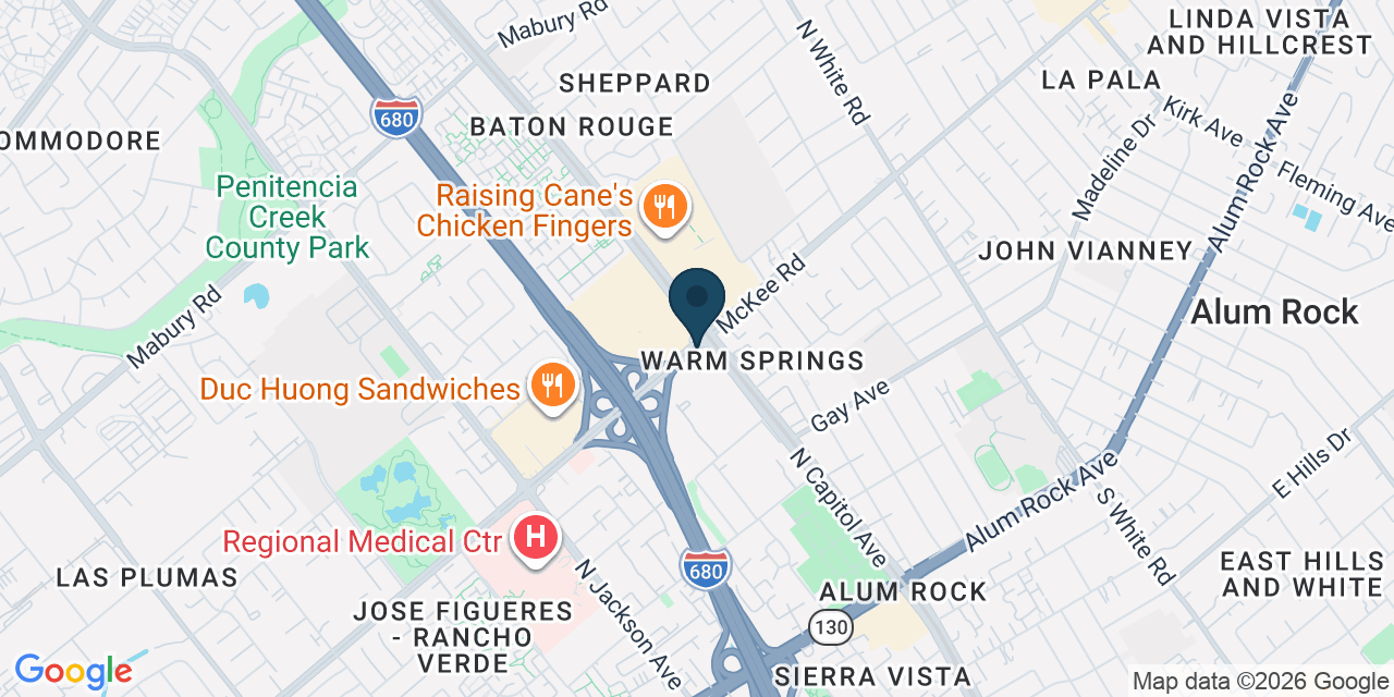 Map showing Alum Rock, Santa Clara County, CA