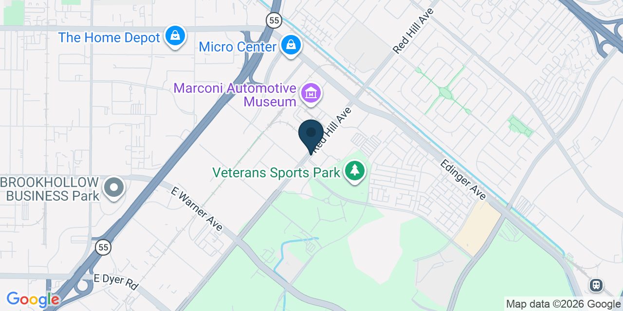 Map showing Orange County, CA