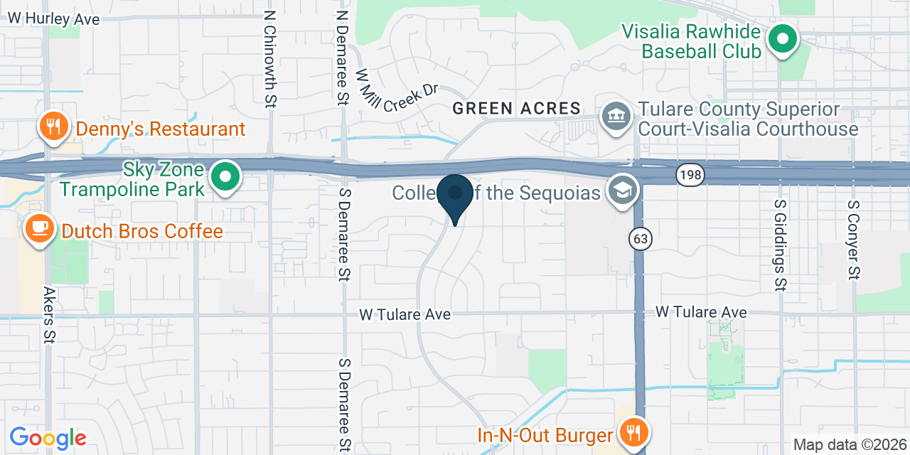 Map showing Visalia, Tulare County, CA