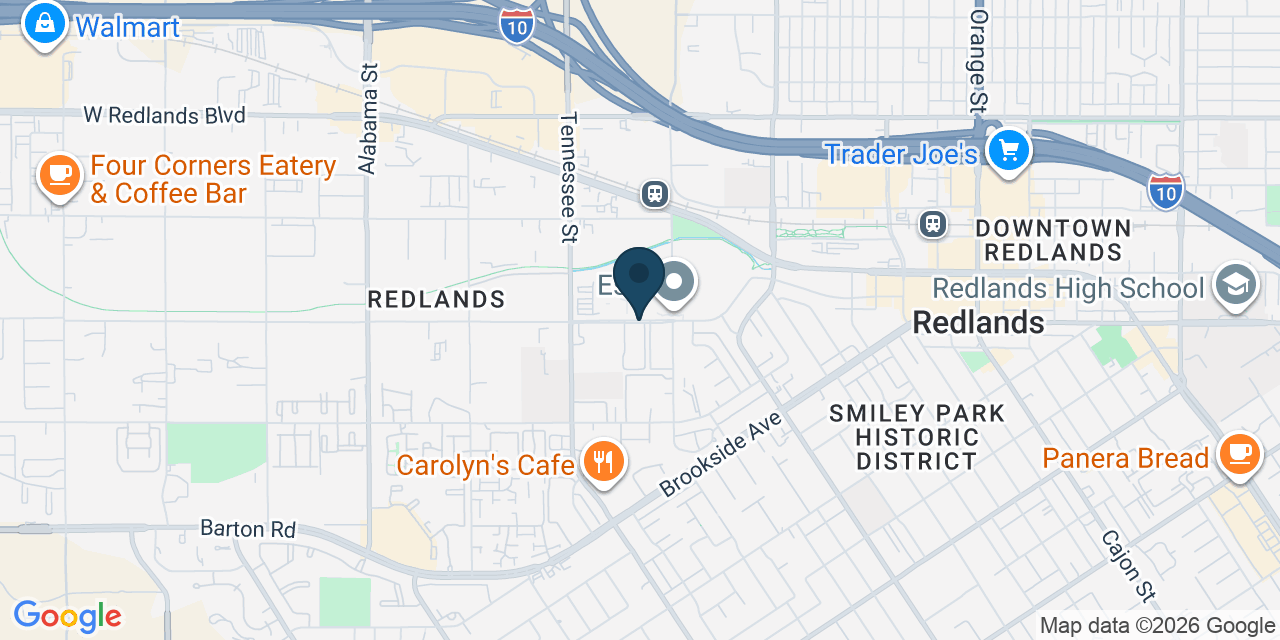 Map showing Redlands, San Bernardino County, CA