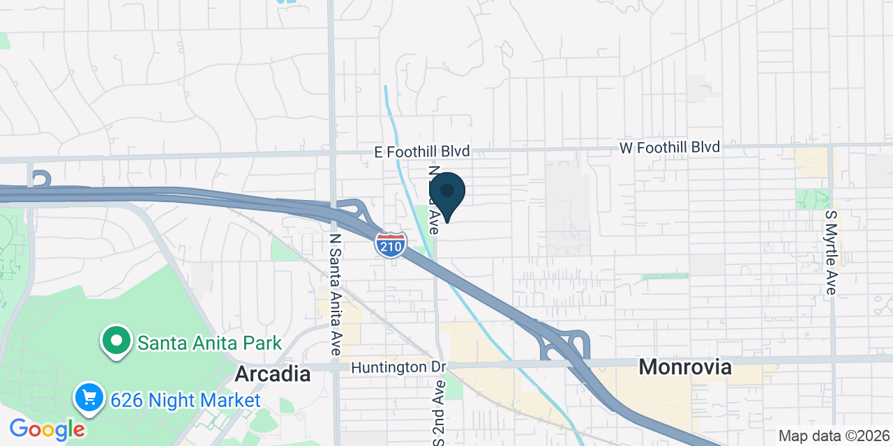 Map showing Arcadia, Los Angeles County, CA