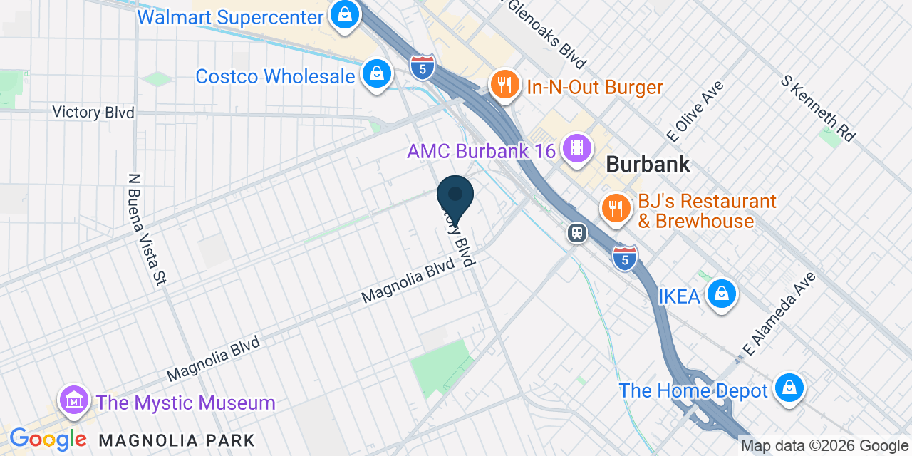 Map showing Burbank, Los Angeles County, CA