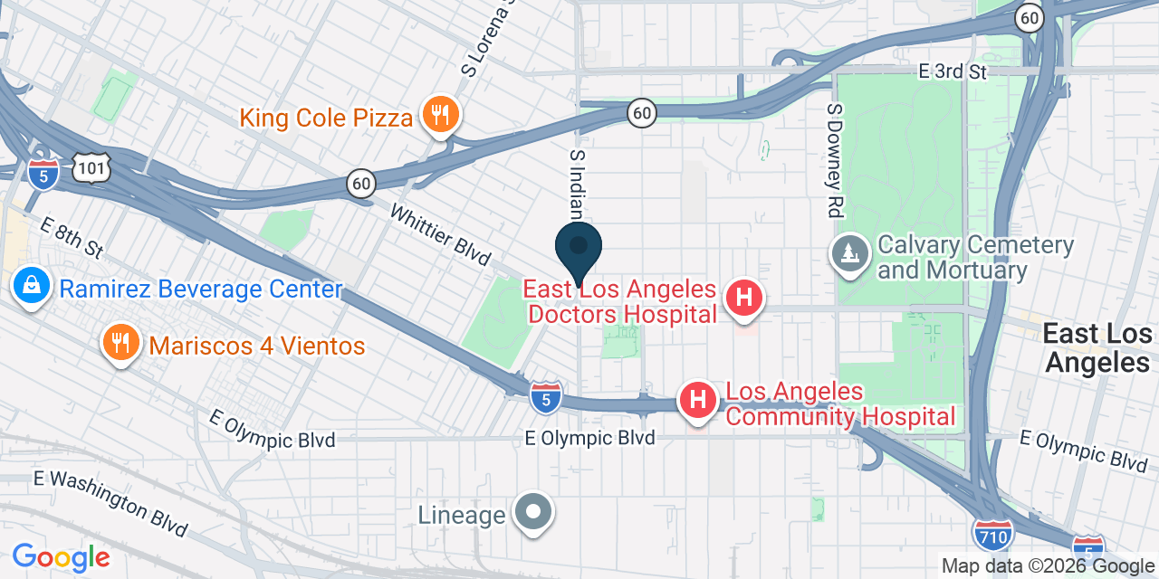 Map showing Los Angeles County, CA