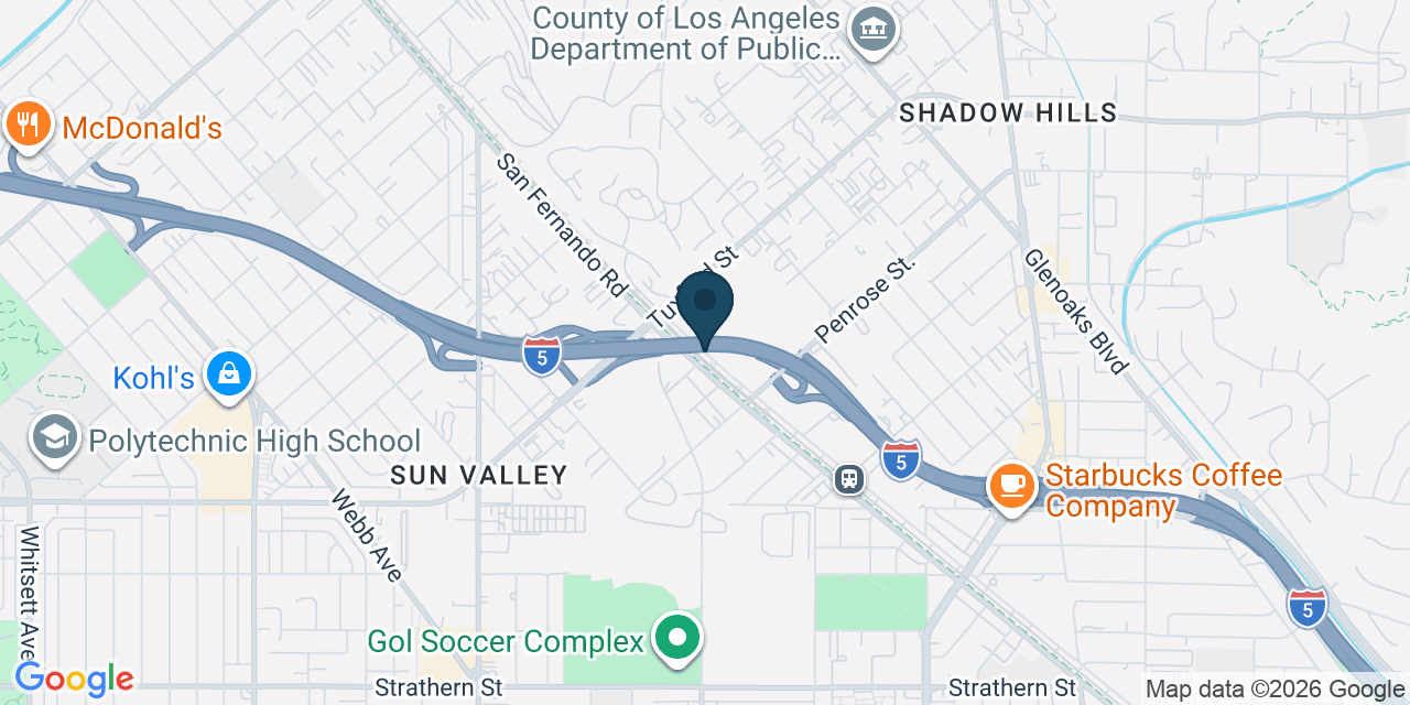 Map showing Los Angeles County, CA
